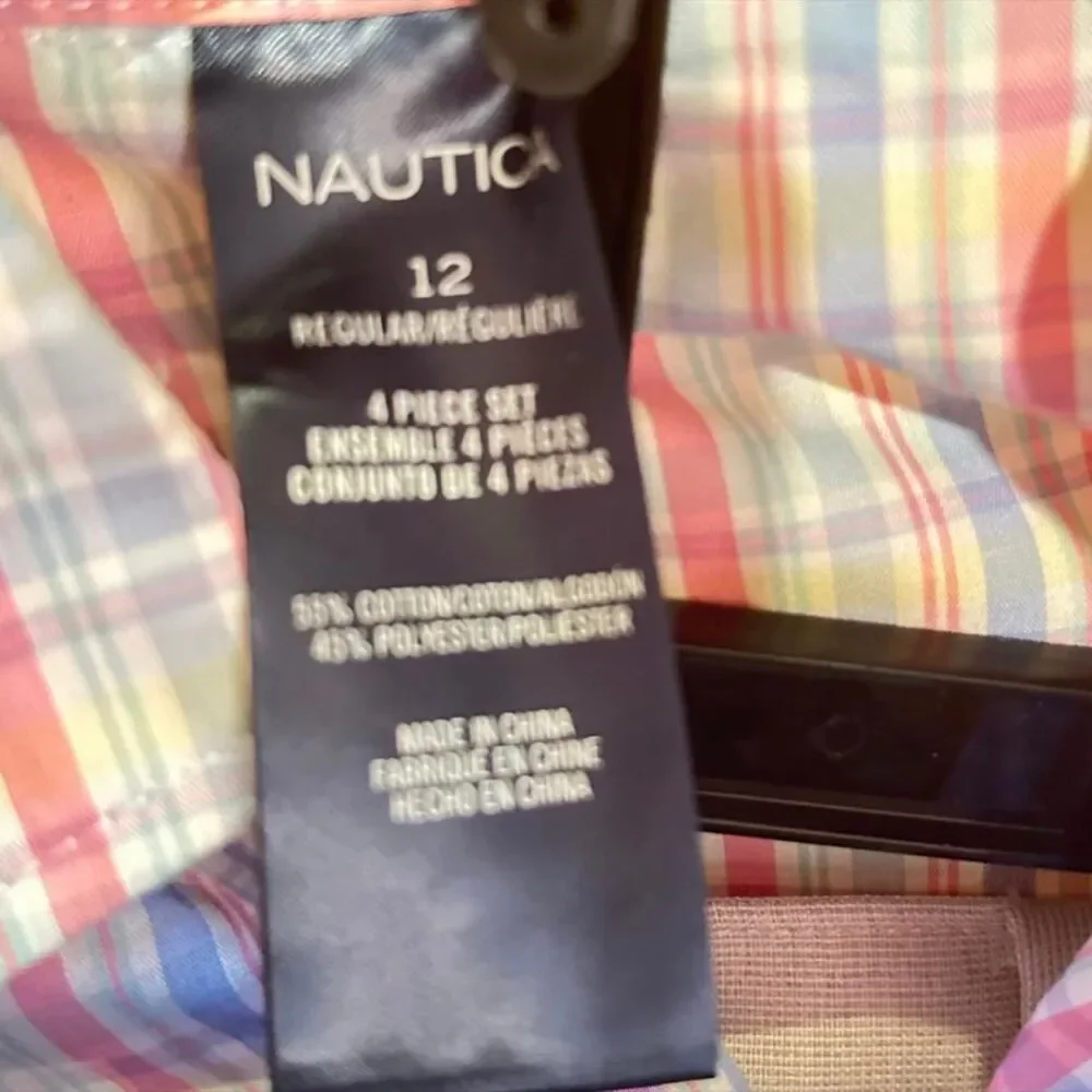 Nautica Tan and Pink Trousers Three-Piece Suit